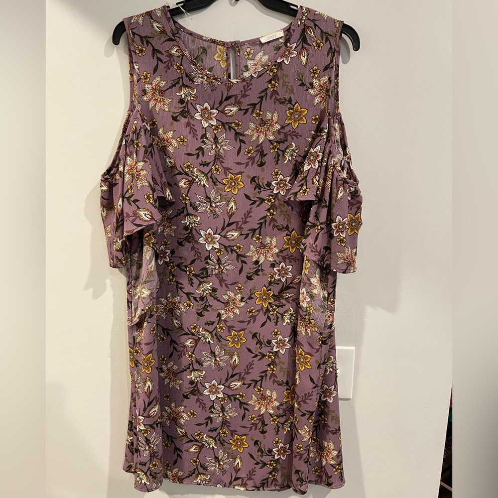 ODDY Floral Lavender and Yellow Dress